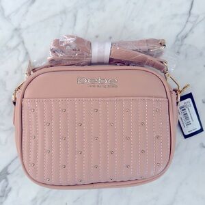 Bebe Peachy Tanish Quilted Crossbody Strap MSRP $80